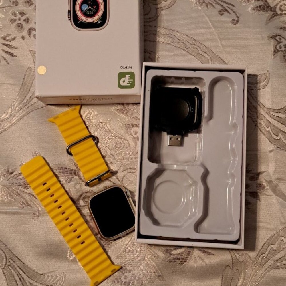 NEW - Fitpro smart watch T500 Ultra with yellow band - Picture 2 of 9
